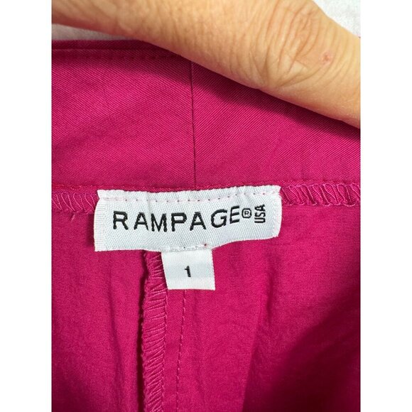 VTG Rampage USA Hot pink Wide leg low rise Cropped Pants Y2K sz S - Picture 2 of 8